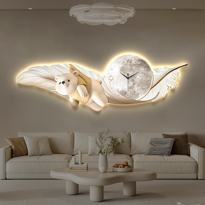 Interior Design Living Room And Kitchen - Lüks Büyük Duvar Saati Sıcaklık Tarih