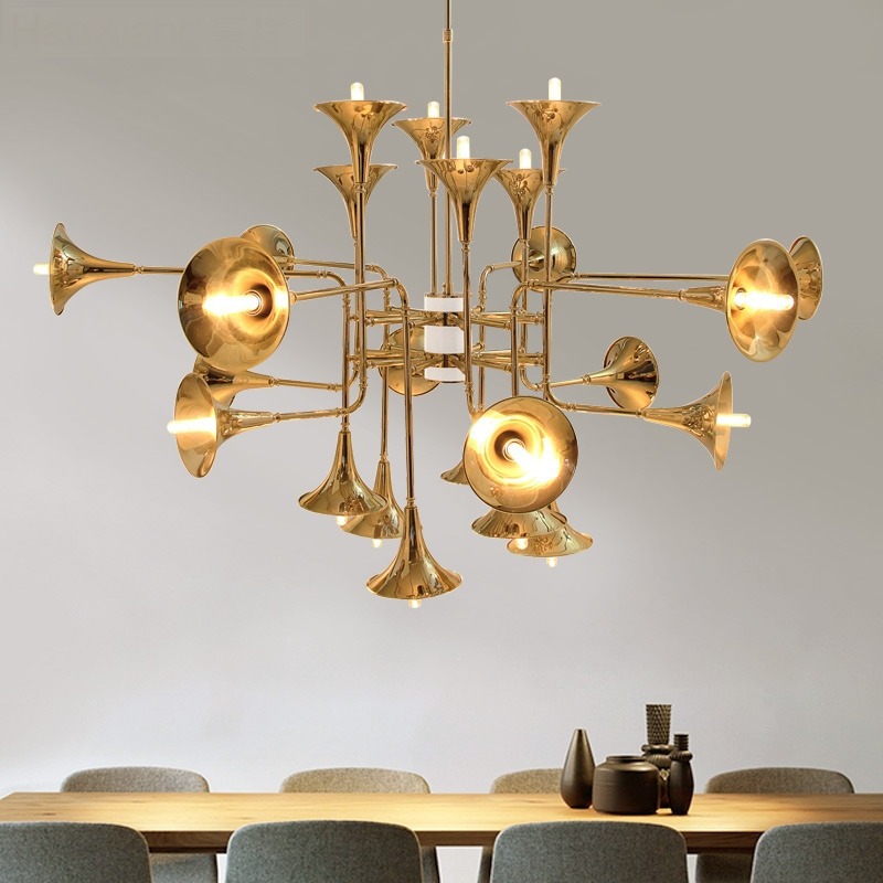 Interior Design Living Room And Kitchen - İskandinav Trompet Sarkıt Mutfak Restoran Kurulu