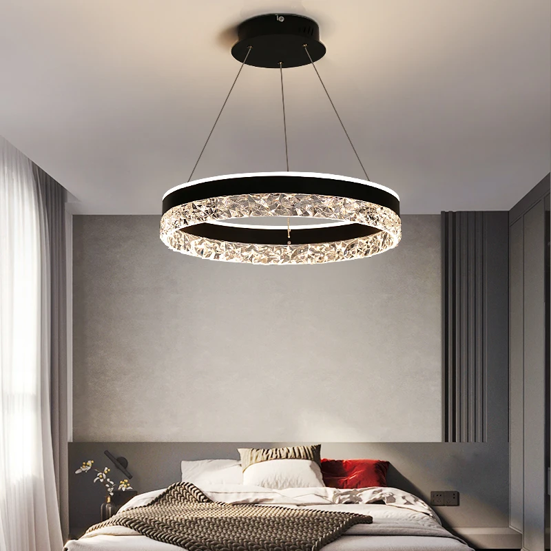 Interior Design Living Room And Kitchen - Modern Lüks Kristal LED Avize, Oturma