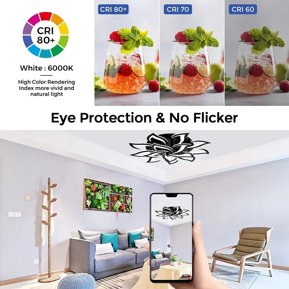 Tasarımcı LED Petal avize otur - Interior Design Living Room And Kitchen incelemesi ve fiyatı
